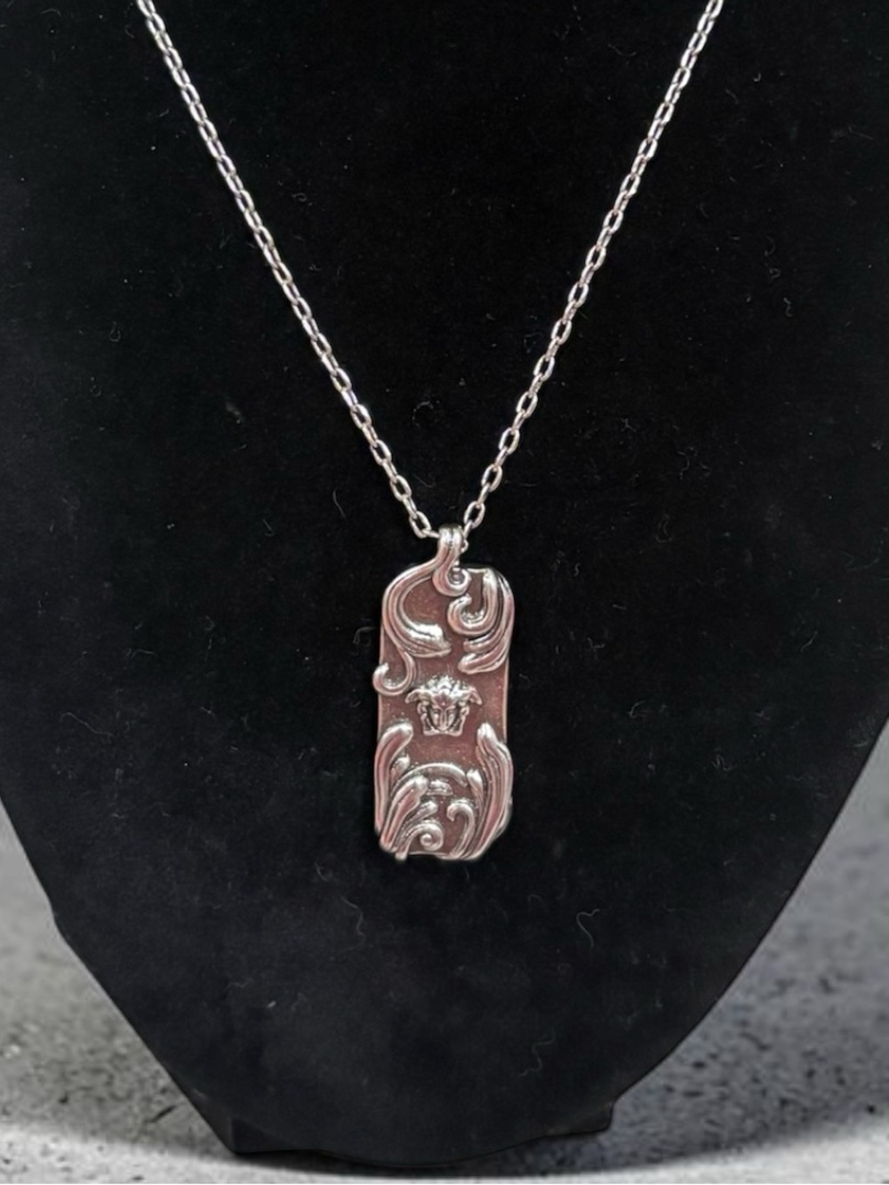 Upcycled Versace Pendant Necklace - Stamped